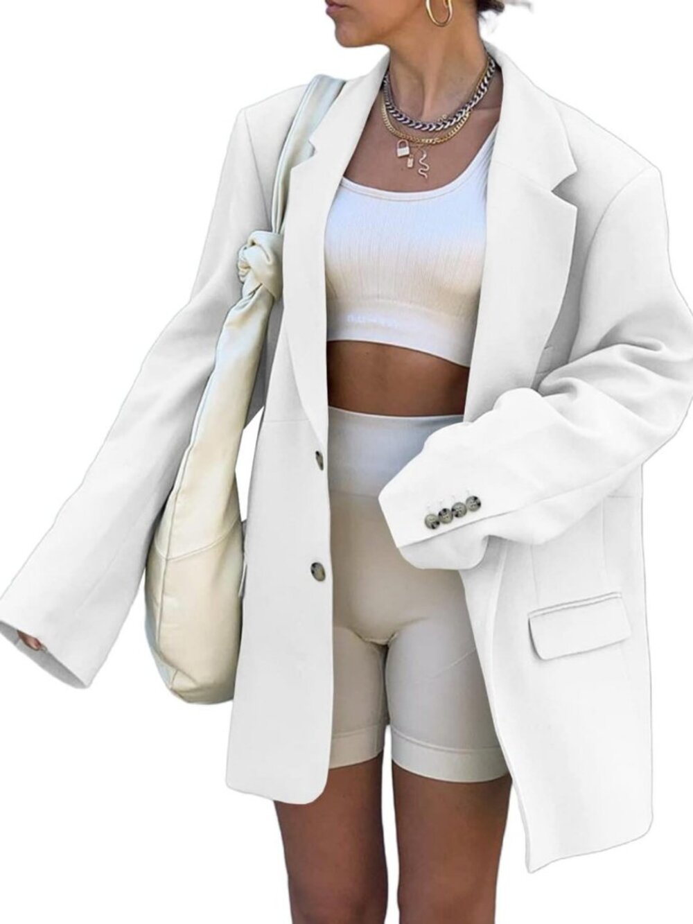 Chic Oversized Blazer for Women | Long Sleeve Casual Lapel Open Front Jacket